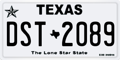 TX license plate DST2089