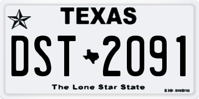 TX license plate DST2091