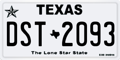 TX license plate DST2093