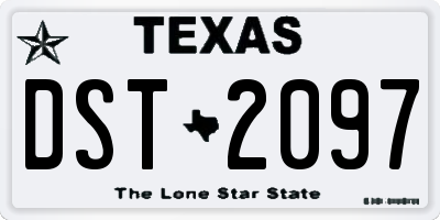 TX license plate DST2097