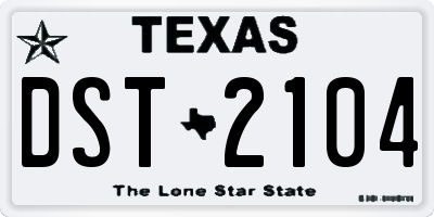 TX license plate DST2104