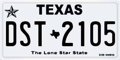 TX license plate DST2105