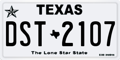 TX license plate DST2107