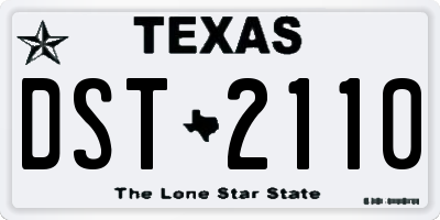 TX license plate DST2110