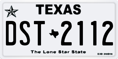 TX license plate DST2112