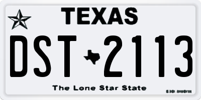 TX license plate DST2113