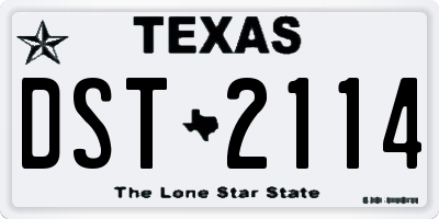 TX license plate DST2114