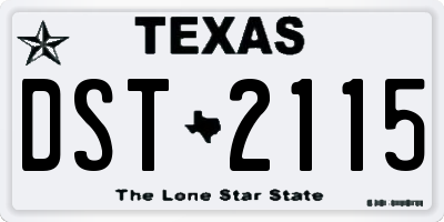TX license plate DST2115