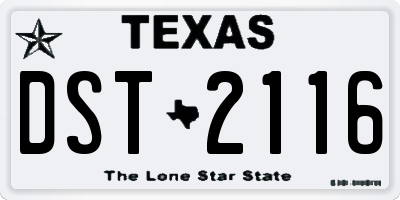TX license plate DST2116