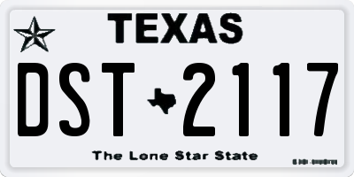 TX license plate DST2117