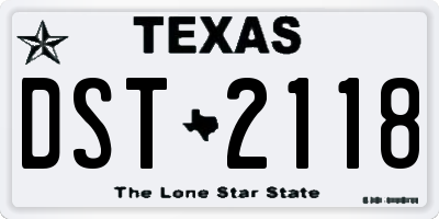 TX license plate DST2118