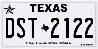 TX license plate DST2122
