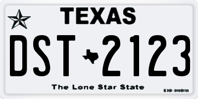 TX license plate DST2123