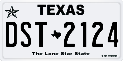 TX license plate DST2124
