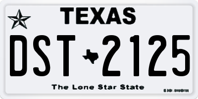 TX license plate DST2125