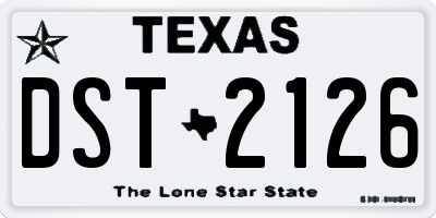 TX license plate DST2126