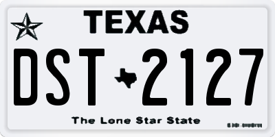 TX license plate DST2127