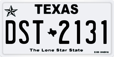 TX license plate DST2131