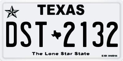 TX license plate DST2132