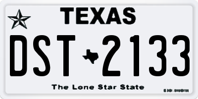 TX license plate DST2133