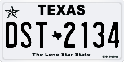 TX license plate DST2134