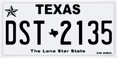 TX license plate DST2135