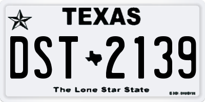 TX license plate DST2139