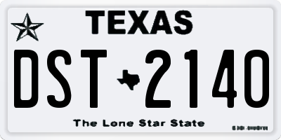 TX license plate DST2140