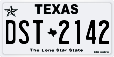 TX license plate DST2142