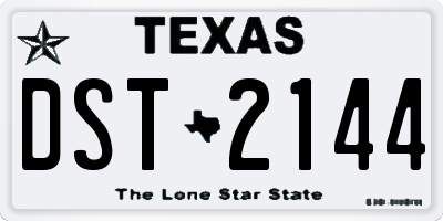 TX license plate DST2144