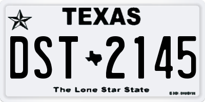 TX license plate DST2145