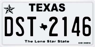 TX license plate DST2146