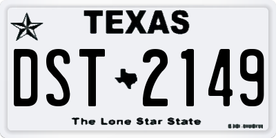 TX license plate DST2149