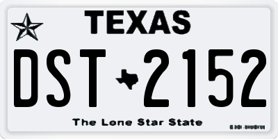 TX license plate DST2152
