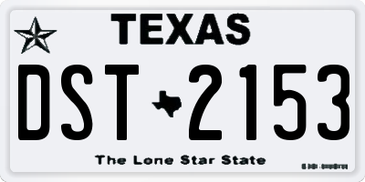 TX license plate DST2153