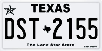 TX license plate DST2155