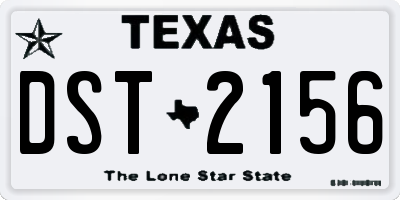 TX license plate DST2156