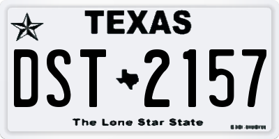 TX license plate DST2157