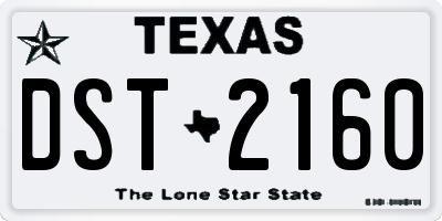 TX license plate DST2160