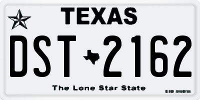 TX license plate DST2162