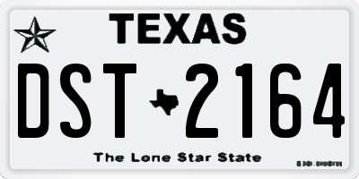 TX license plate DST2164