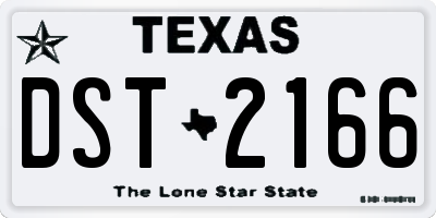 TX license plate DST2166
