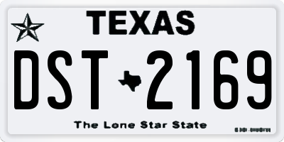 TX license plate DST2169