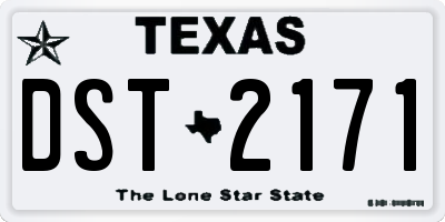 TX license plate DST2171