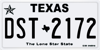 TX license plate DST2172