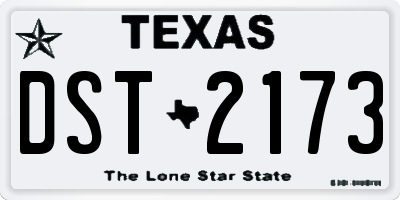 TX license plate DST2173