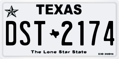 TX license plate DST2174