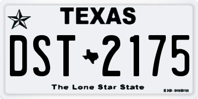 TX license plate DST2175