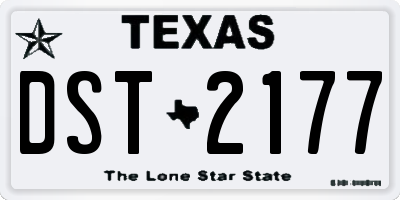 TX license plate DST2177