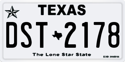 TX license plate DST2178